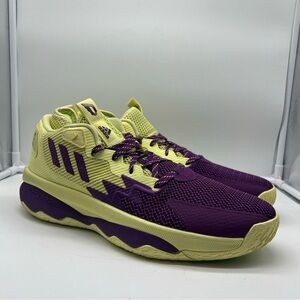 Adidas Dame 8 Dame Time Basketball Mens  Yellow Purple GY0383  - Size 11